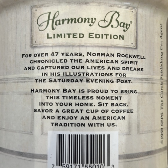 Vintage Harmony Bay Gourmet Ground Coffee Tin limited ed empty Norman Rockwell - Picture 6 of 16